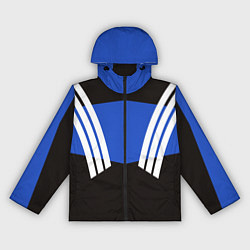 Ветровка с капюшоном женская Олимпийка 90х - полоски, цвет: 3D-черный
