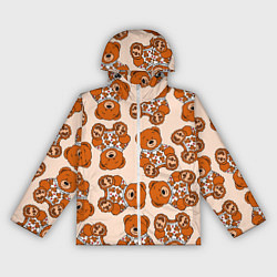Ветровка с капюшоном женская Принт мишки на мишке в свитере, цвет: 3D-белый