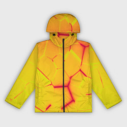 Ветровка с капюшоном женская Плиты желтые броня, цвет: 3D-черный