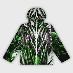 Ветровка с капюшоном женская Острый металл зелёный, цвет: 3D-белый