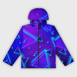 Ветровка с капюшоном женская Neon Pattern colored, цвет: 3D-черный