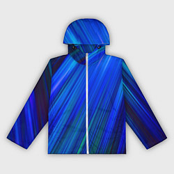 Ветровка с капюшоном женская Неоновые синии линии, цвет: 3D-белый