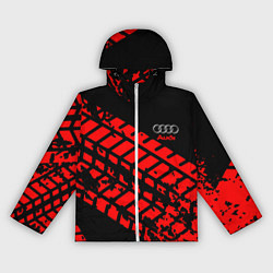 Ветровка с капюшоном женская AUDI краски текстура шины, цвет: 3D-белый