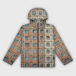 Ветровка с капюшоном женская Хрущевка, цвет: 3D-черный