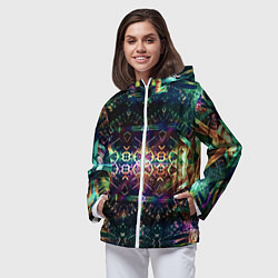 Ветровка с капюшоном женская Медитативный арт, цвет: 3D-белый — фото 2