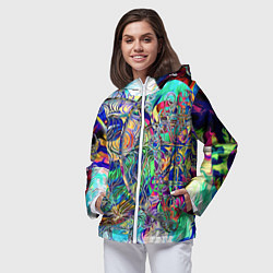 Ветровка с капюшоном женская Сплетенные круги Инь Ян, цвет: 3D-белый — фото 2