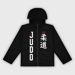 Ветровка с капюшоном женская Борьба дзюдо с иероглифом, цвет: 3D-черный