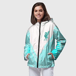 Ветровка с капюшоном женская Liverpool logo texture fc, цвет: 3D-черный — фото 2