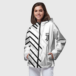 Ветровка с капюшоном женская Juventus sport geometry, цвет: 3D-черный — фото 2