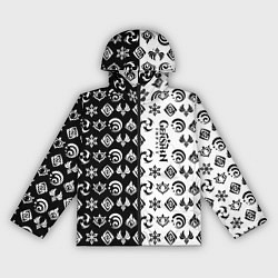 Ветровка с капюшоном женская Genshin Impact - black and white, цвет: 3D-черный