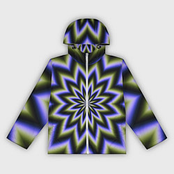 Ветровка с капюшоном женская Оптическая иллюзия в виде звезды, цвет: 3D-белый
