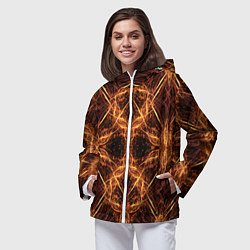 Ветровка с капюшоном женская Светящийся абстрактный пришелец, цвет: 3D-белый — фото 2