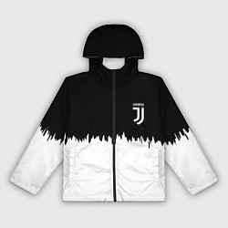 Ветровка с капюшоном женская Juventus белый огонь текстура, цвет: 3D-черный
