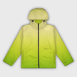 Ветровка с капюшоном женская Градиент лимонный жёлто-салатовый, цвет: 3D-черный