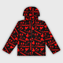 Ветровка с капюшоном женская Fortnite pattern logo marshmello, цвет: 3D-черный