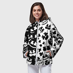 Ветровка с капюшоном женская Marshmello music pattern, цвет: 3D-белый — фото 2