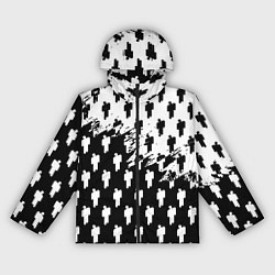 Ветровка с капюшоном женская Billie Eilish pattern black, цвет: 3D-черный