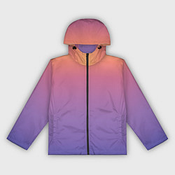 Ветровка с капюшоном женская Градиент закатное небо желтый фиолетовый, цвет: 3D-черный