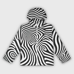 Ветровка с капюшоном женская Черно-белый водоворот - зебра исллюзия шкуры, цвет: 3D-белый