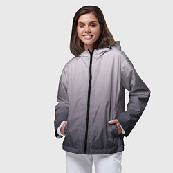Ветровка с капюшоном женская Бледный серо-пурпурный градиент, цвет: 3D-черный — фото 2