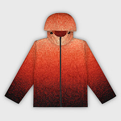 Женская ветровка Полосатый градиент оранжево-красный в чёрный