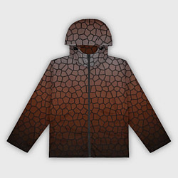 Ветровка с капюшоном женская Коричневый градиент мозаика, цвет: 3D-черный