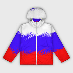 Ветровка с капюшоном женская Триколор штрихи, цвет: 3D-белый