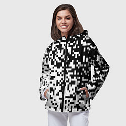 Ветровка с капюшоном женская Камуфляж городской, цвет: 3D-черный — фото 2