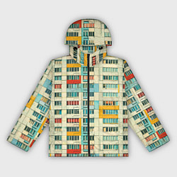 Ветровка с капюшоном женская Яркая панелька, цвет: 3D-черный