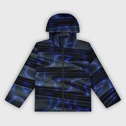 Ветровка с капюшоном женская Темно синие карбоновые волны, цвет: 3D-черный