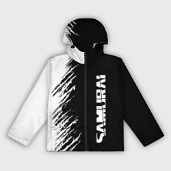 Ветровка с капюшоном женская Самурай штрихи - киберпанк 2077, цвет: 3D-черный