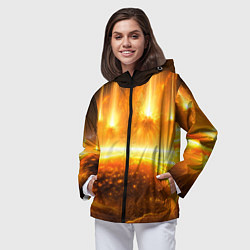Ветровка с капюшоном женская Солнечная плазма вспышки, цвет: 3D-черный — фото 2