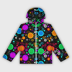 Ветровка с капюшоном женская Разноцветные круги, цвет: 3D-белый