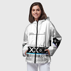 Ветровка с капюшоном женская Printstream white - скин CS, цвет: 3D-черный — фото 2