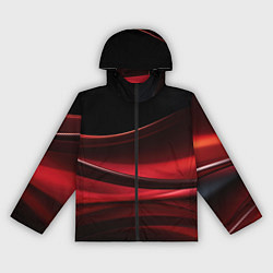 Ветровка с капюшоном женская Темная красная абстракция на черном фоне, цвет: 3D-черный