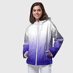 Ветровка с капюшоном женская Градиент белый ультрамарин, цвет: 3D-белый — фото 2