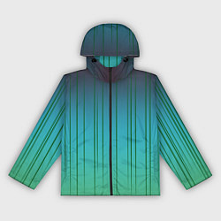Ветровка с капюшоном женская Хаотичные зеленые линии, цвет: 3D-черный