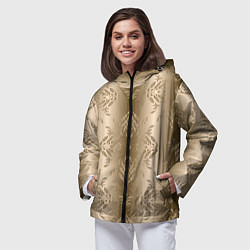 Ветровка с капюшоном женская Коричневый градиент с узором, цвет: 3D-черный — фото 2