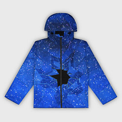 Ветровка с капюшоном женская Расколотое стекло - звездное небо, цвет: 3D-черный