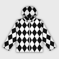 Ветровка с капюшоном женская Арлекин черно-белый, цвет: 3D-белый