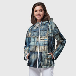 Ветровка с капюшоном женская Patchwork denim - vogue, цвет: 3D-белый — фото 2