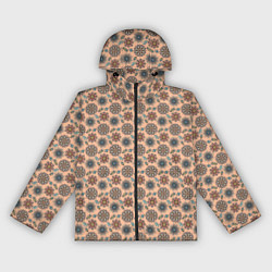 Ветровка с капюшоном женская Цветочный узор в стиле бохо, цвет: 3D-черный