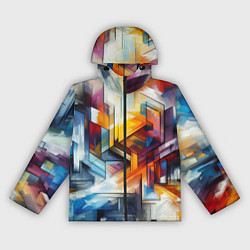Ветровка с капюшоном женская Абстрактные фигуры, цвет: 3D-черный