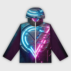 Ветровка с капюшоном женская Neon geometric abstraction - ai art, цвет: 3D-белый