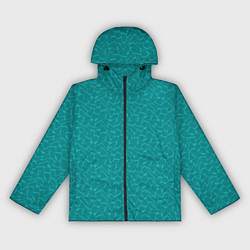 Ветровка с капюшоном женская Бирюзовый паттерн разводы, цвет: 3D-черный