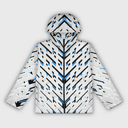 Ветровка с капюшоном женская Black and blue stripes on a white background, цвет: 3D-черный