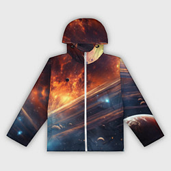 Ветровка с капюшоном женская Млечный путь космос, цвет: 3D-белый