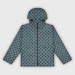 Женская ветровка Королевский бирюзовый паттерн