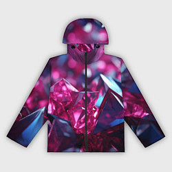 Ветровка с капюшоном женская Яркие розовые хрусталики, цвет: 3D-черный