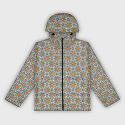 Ветровка с капюшоном женская Геометрический разноцветный узор, цвет: 3D-черный